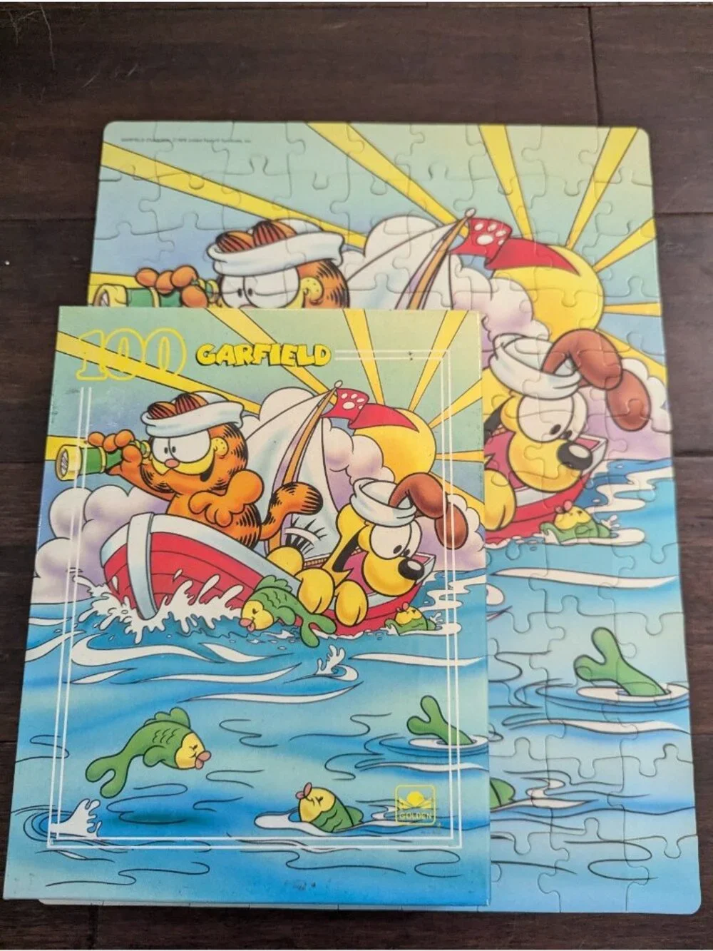 Lot of 3 Vintage Boys Jigsaw Puzzles Complete MB Garfield Batman Pinocchio